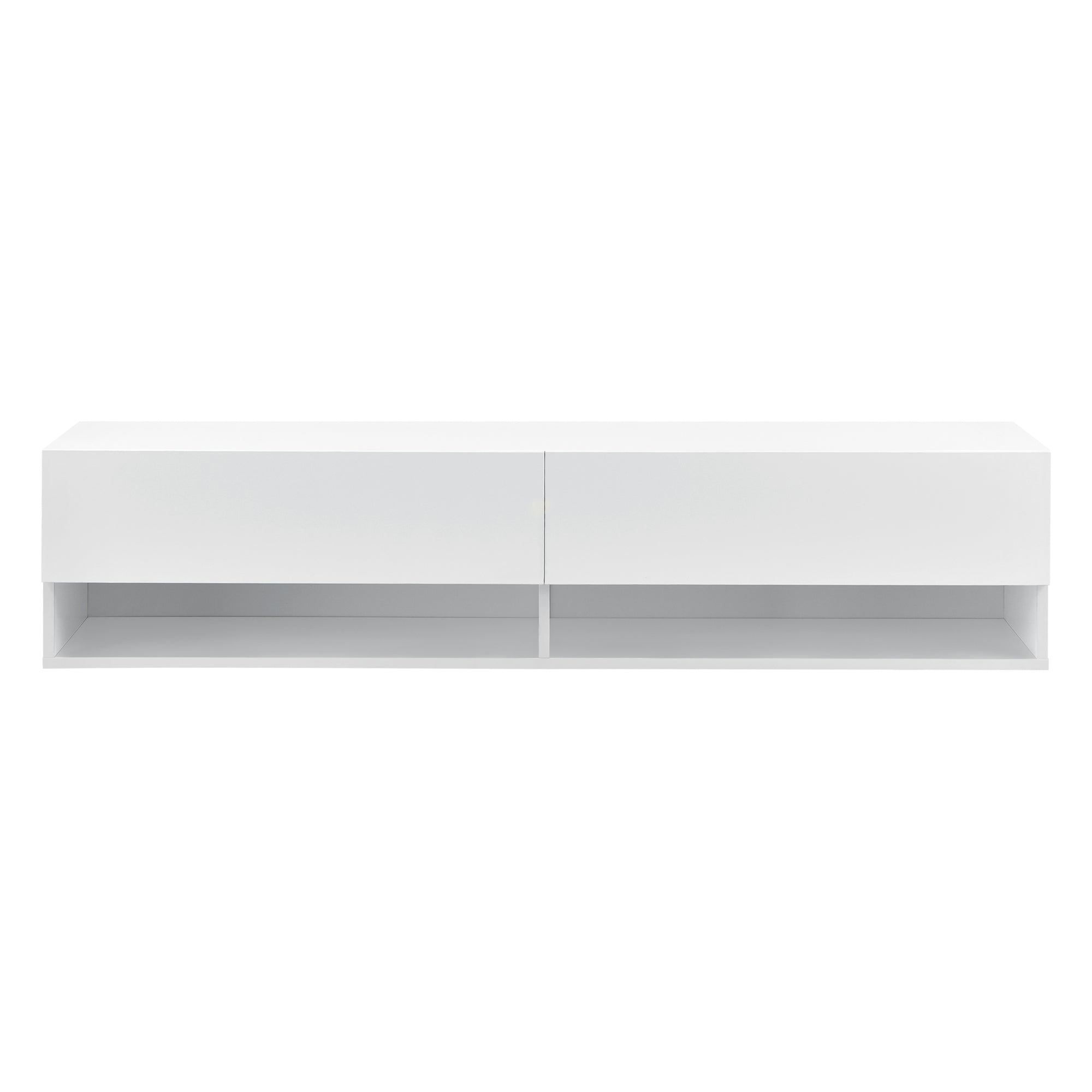 foto del prodotto mensola a muro 2 ante cassetti porta tv 140 cm bianco 03 0005184