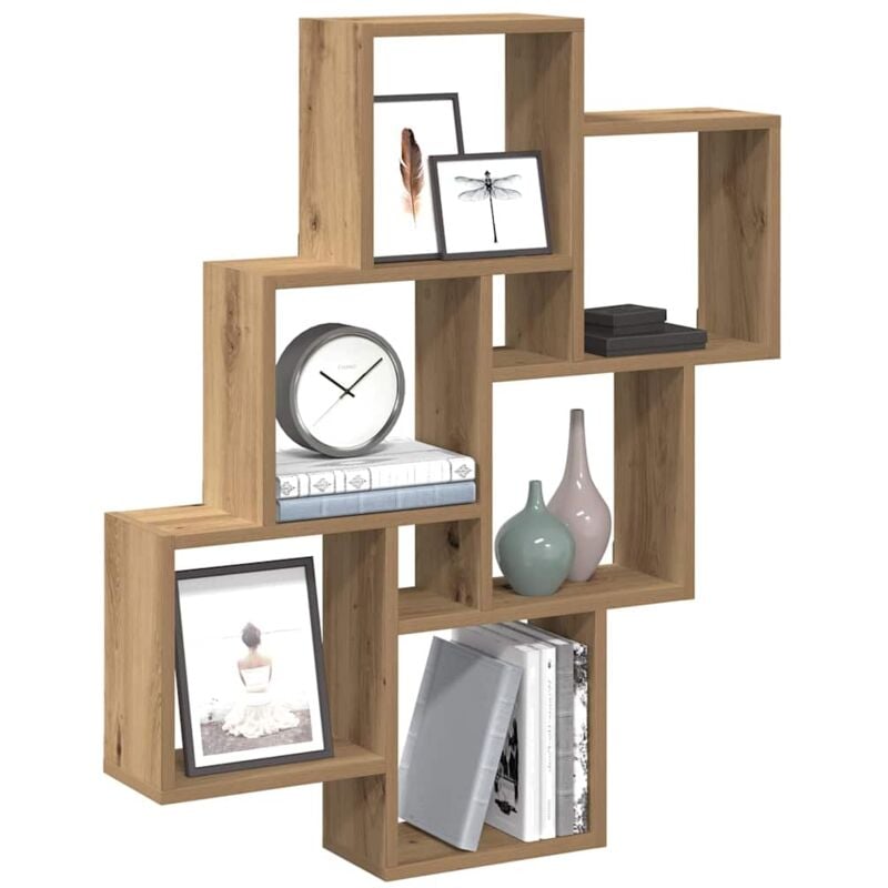 foto del prodotto mensola a muro a cubo artigianale 78x15x93 cm legno multistrato vidaxl