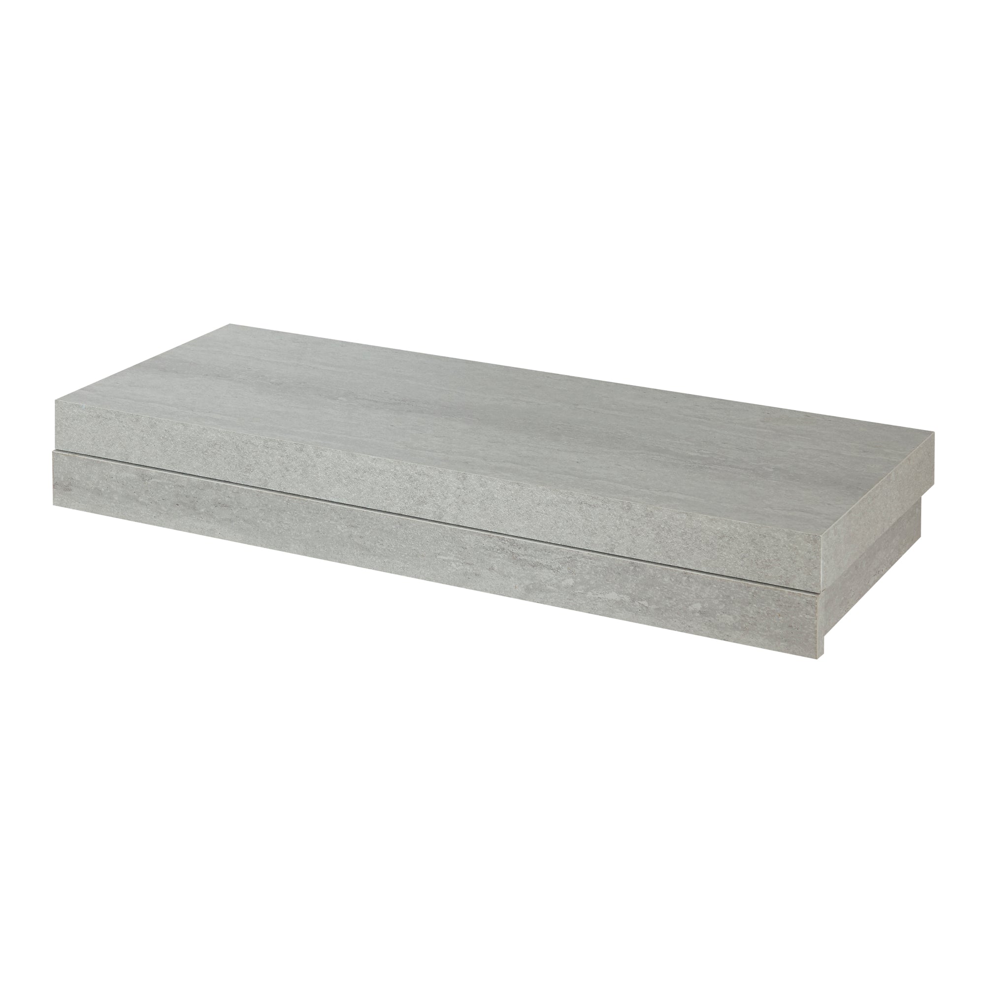 foto del prodotto mensola a muro con cassetto integrato 60 x 24 x 8 cm effetto cemento 03 0007013