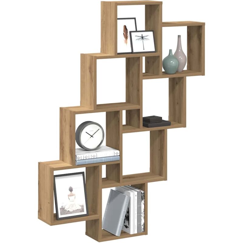 foto del prodotto mensola a muro cubo artigianale 90x15x119,5cm legno multistrato vidaxl