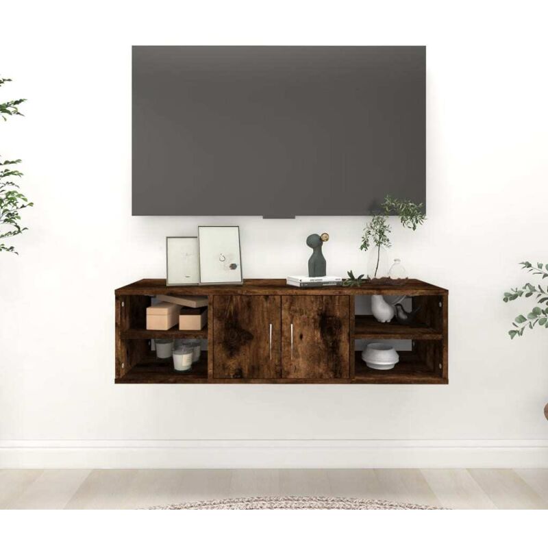 foto del prodotto mensola a muro rovere fumo 102x30x29 cm legno multistrato vidaxl