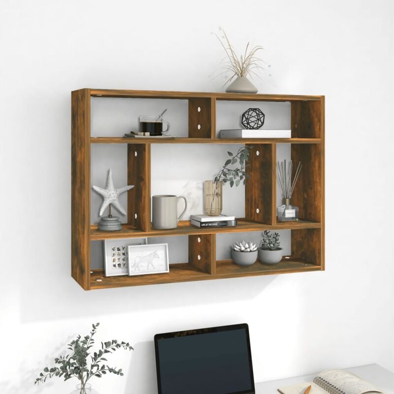 foto del prodotto mensola a muro rovere fumo 75x16x55 cm in legno multistrato vidaxl