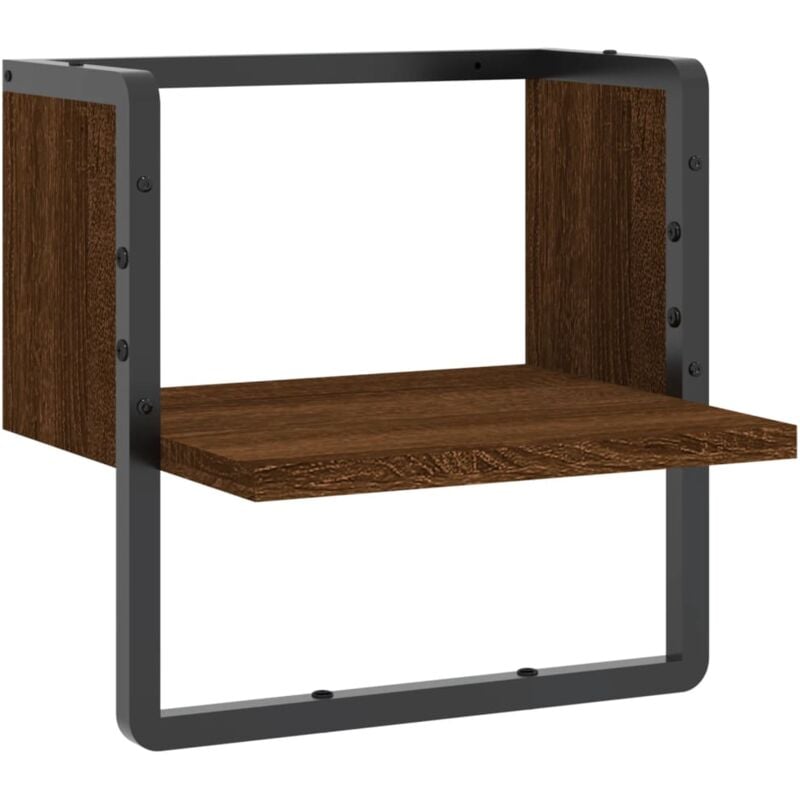 foto del prodotto mensola a parete con asta rovere marrone 30x25x30 cm vidaxl