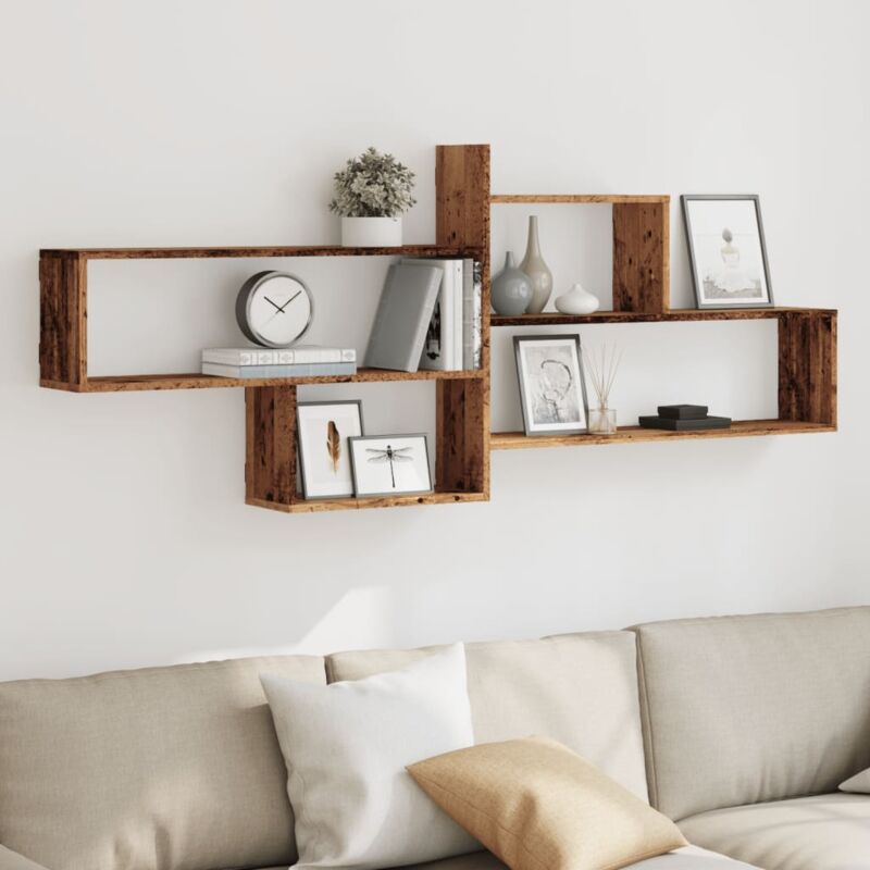 foto del prodotto mensola a parete legno antico 167,5x18x68 cm in truciolato vidaxl
