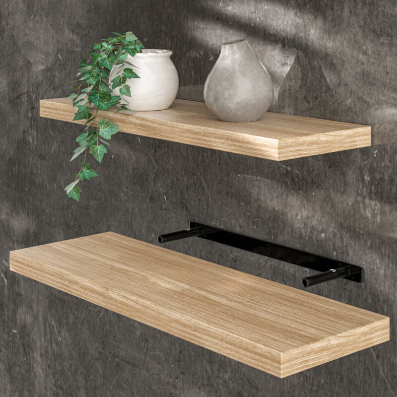 foto del prodotto mensola a parete mobile pensile libreria sospesa portaspezie da cucina mobiletto bagno 70cm eiche de 