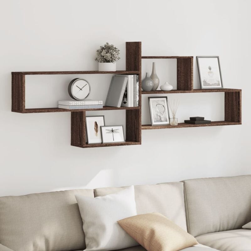 foto del prodotto mensola a parete rovere marrone 167,5x18x68 cm in truciolato vidaxl