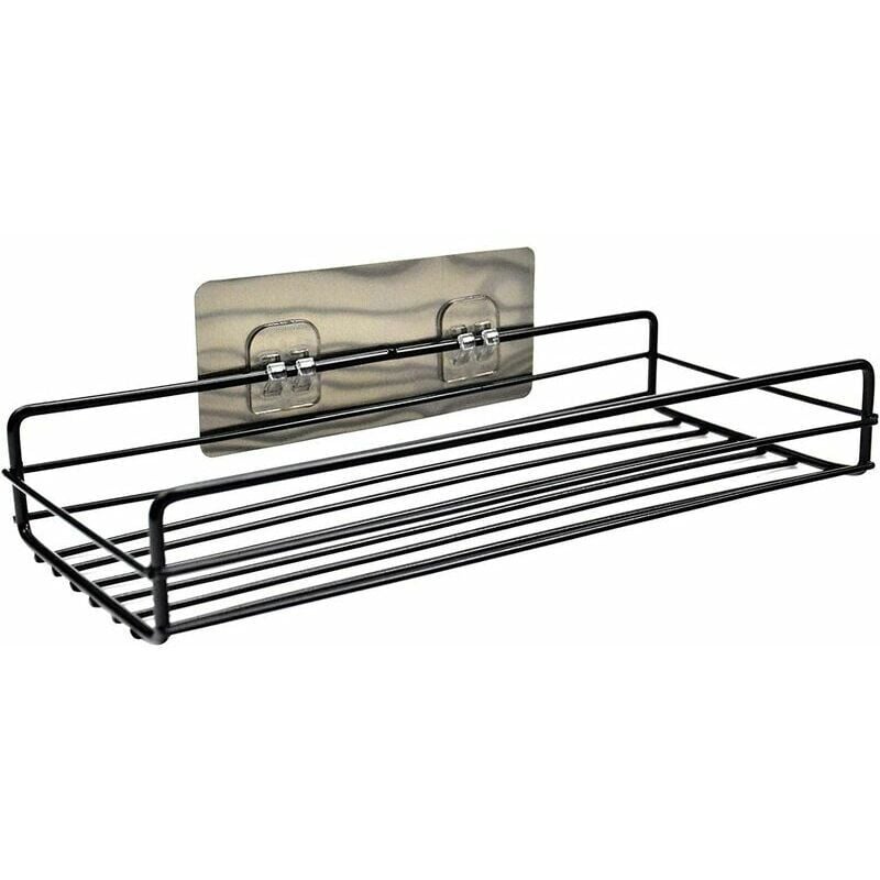 foto del prodotto mensola adesiva per il bagno, portaoggetti da doccia senza foratura, organizer rettangolare per doccia, cestino in metallo per doccia, bagno, cucina