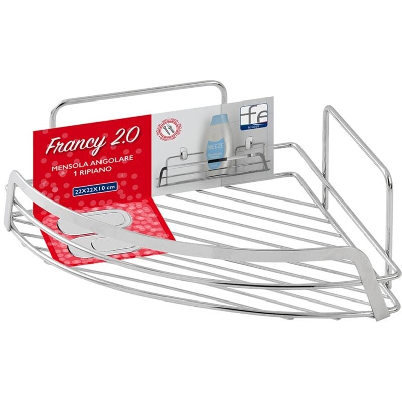 foto del prodotto mensola angolare 1 ripiano in acciaio cromato