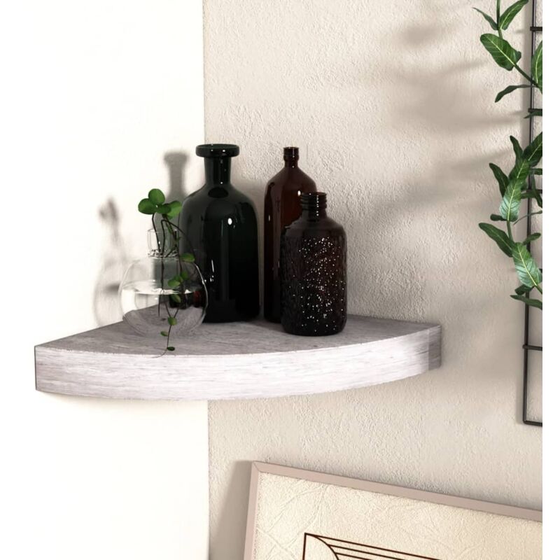 foto del prodotto mensola angolare grigio cemento 25x25x3,8 cm in mdf vidaxl