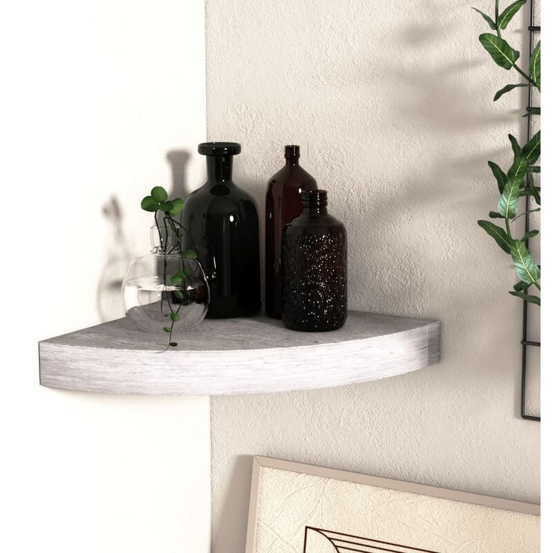foto del prodotto mensola angolare grigio cemento 35x35x3,8 cm in mdf vidaxl
