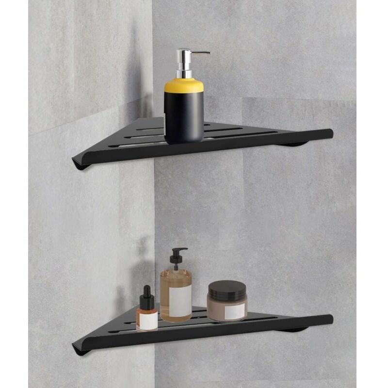 foto del prodotto mensola angolare per doccia in acciaio inox 304, confezione da 2, organizer per bagno e cucina, 190 x 190 x 300 mm.