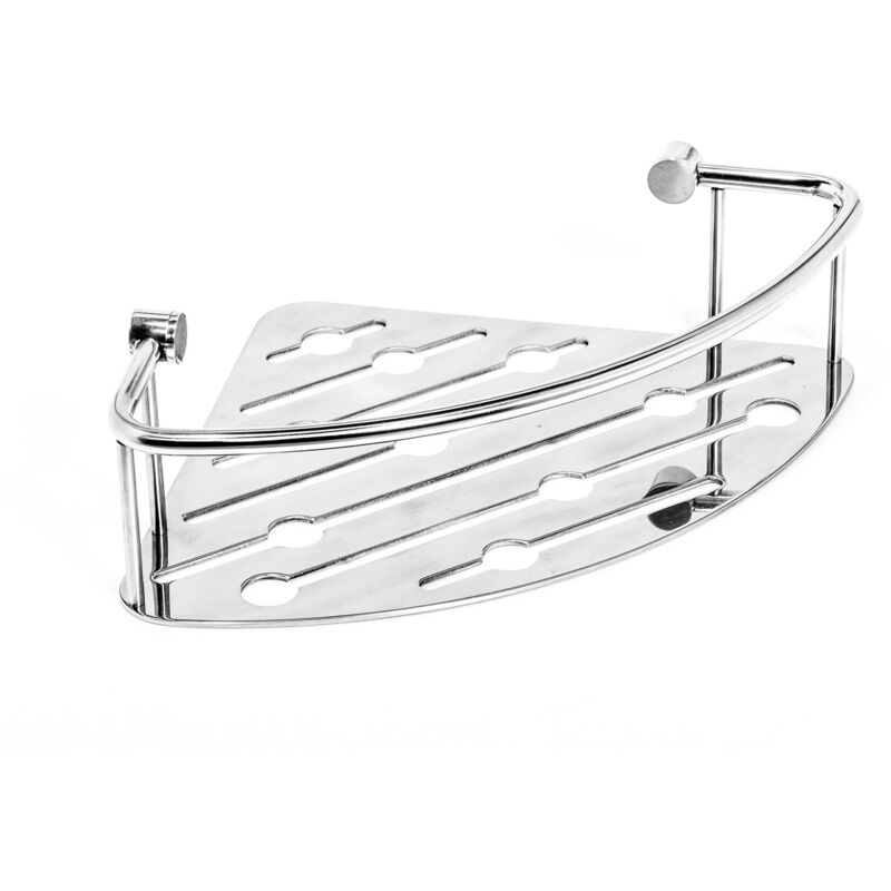 foto del prodotto mensola angolare per doccia in acciaio inox scaffale porta oggetti mod. thin line