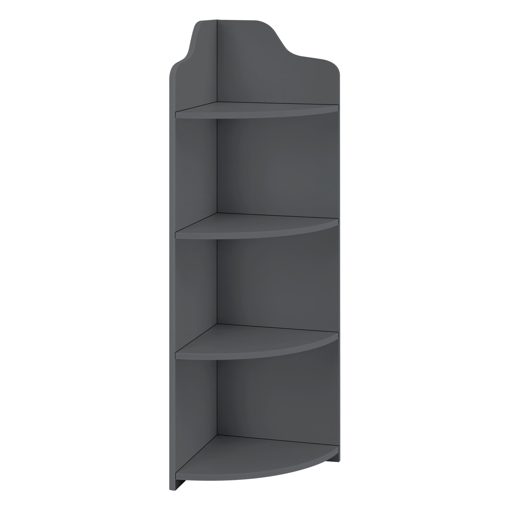 foto del prodotto mensola angolare per mobile da bagno con 4 ripiani in legno composito 90 x 28 x 28 cm grigio scuro 030005174
