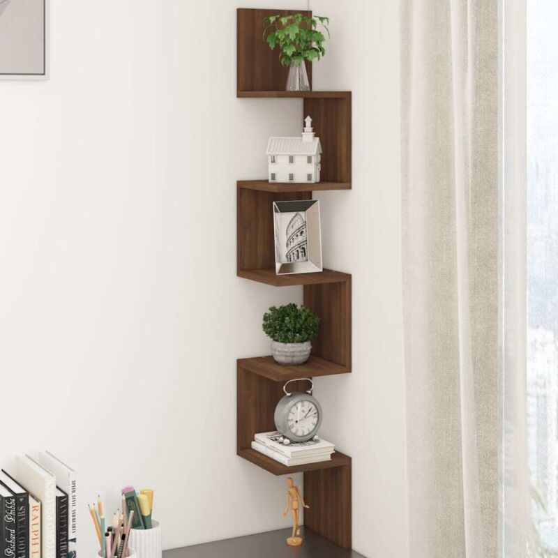 foto del prodotto mensola angolare rovere marrone 20x20x127,5cm truciolato vidaxl
