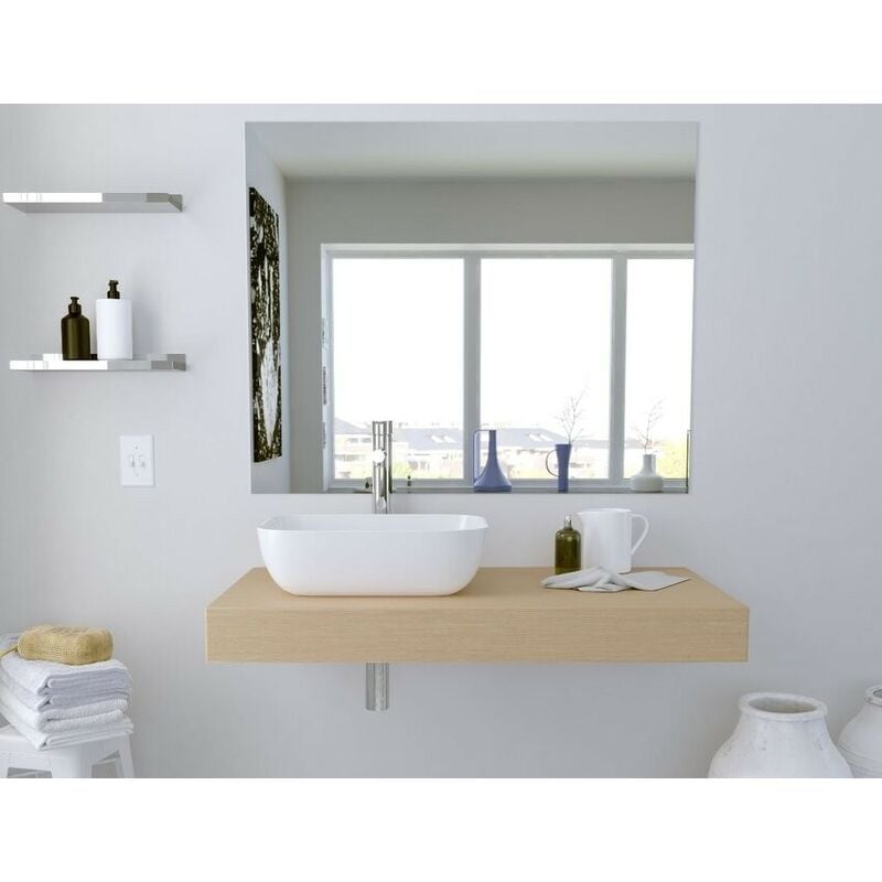 foto del prodotto mensola bagno 80 cm porta lavabo da appoggio colore rovere girasole 80 cm standard