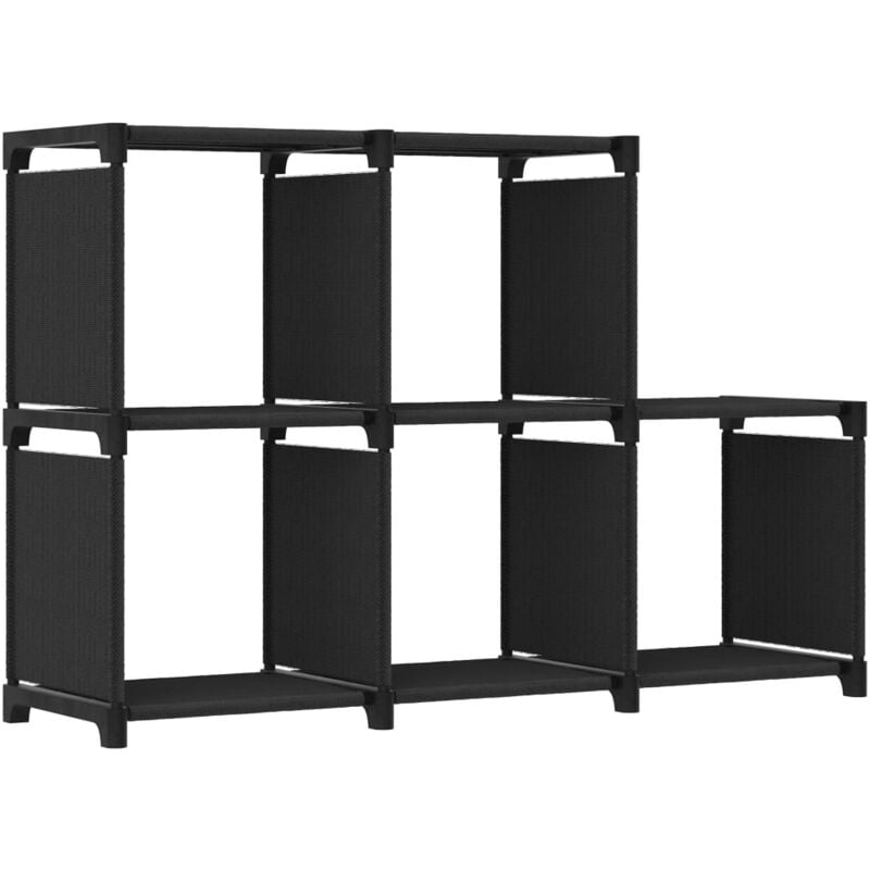 foto del prodotto mensola con 5 vani a cubo nera 103x30x72,5 cm in tessuto vidaxl