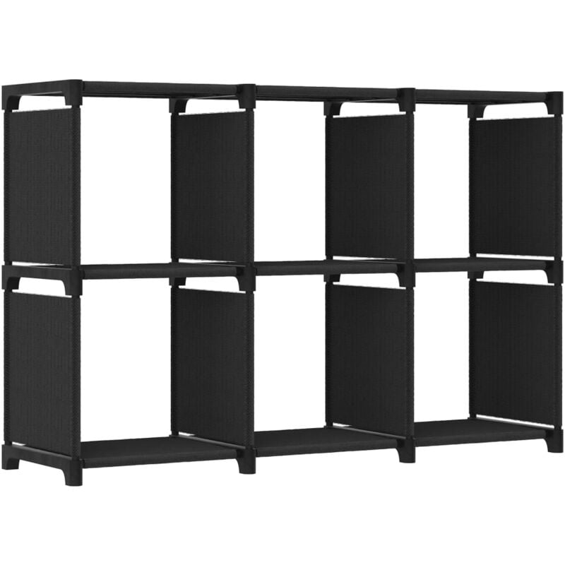 foto del prodotto mensola con 6 vani a cubo nera 103x30x72,5 cm in tessuto vidaxl