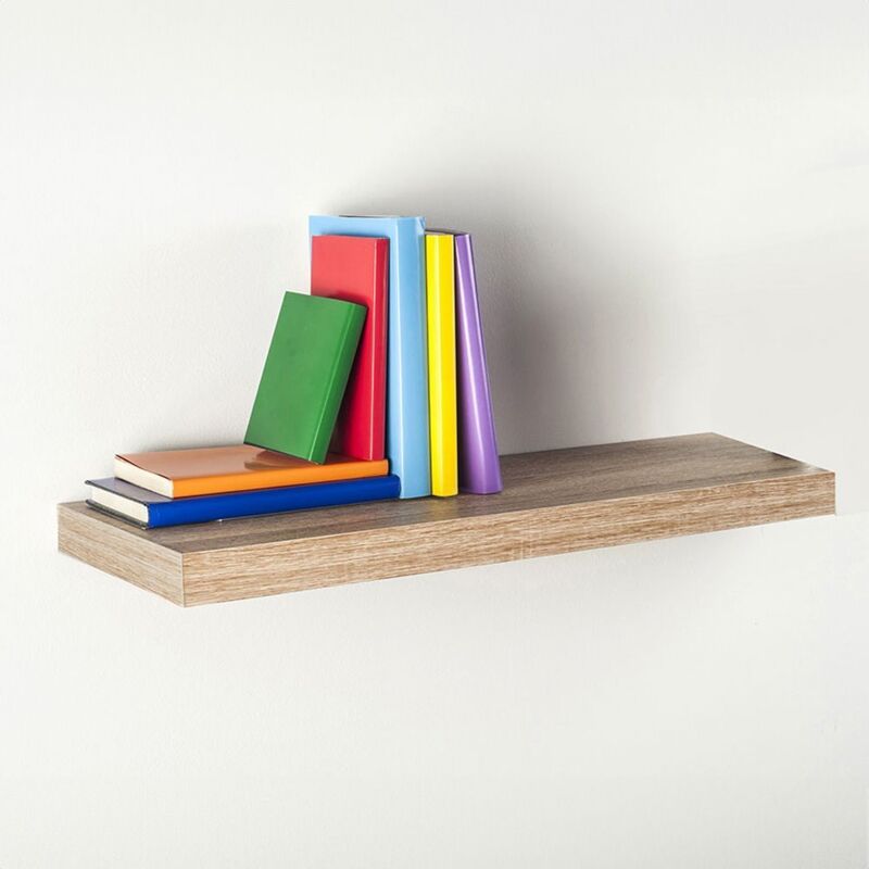 foto del prodotto mensola con fissaggio invisibile 60x25 cm rovere bianco 047685 home decor