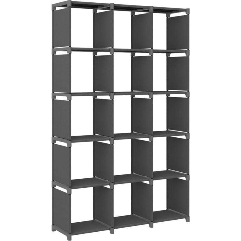 foto del prodotto mensola con vani a cubo aperti in tessuto scaffale grigio vari modelli modelli 15 cubi