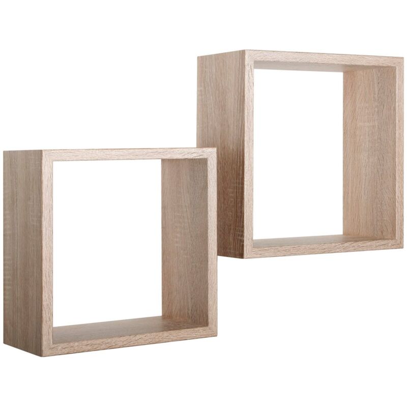 foto del prodotto mensola cubo 2 pz scaffale parete rovere sagerau salotto camera soggiorno moderno q bis