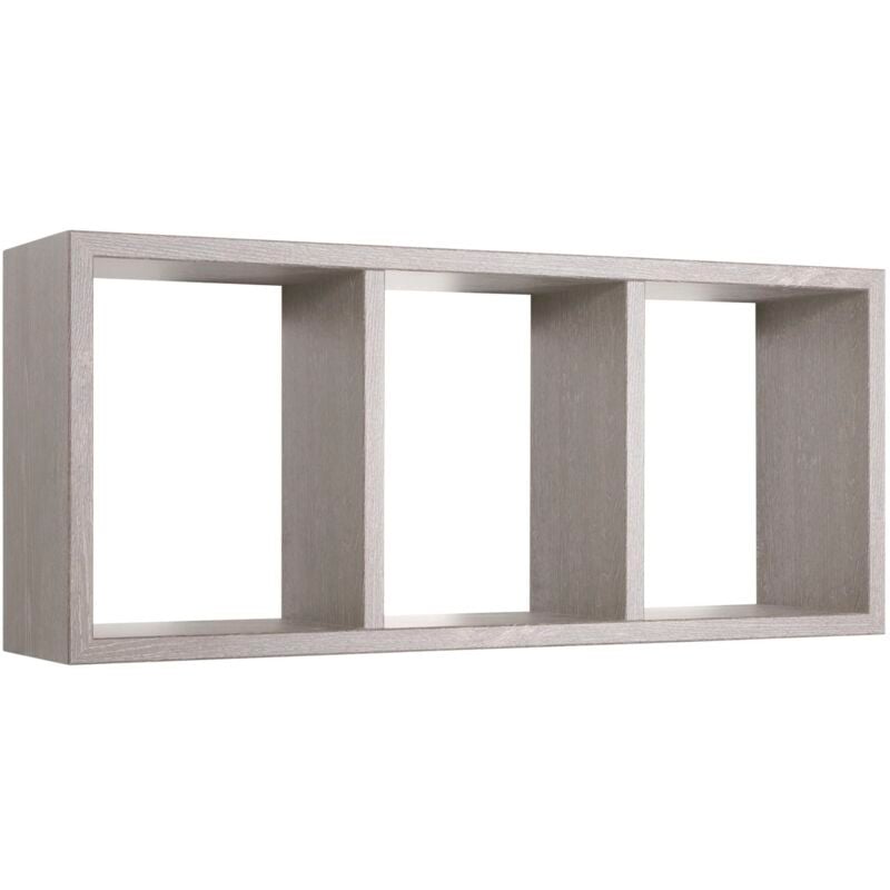 foto del prodotto mensola cubo 3 scomparti scaffale grigio topo soggiorno salotto camera moderno tristano