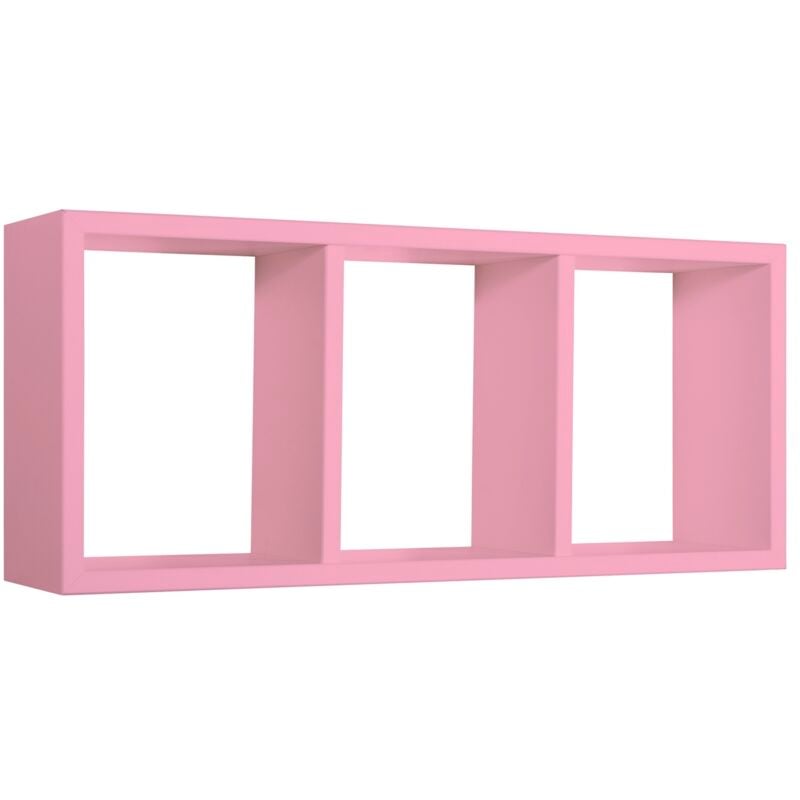 foto del prodotto mensola cubo 3 scomparti scaffale rosa soggiorno salotto camera moderno tristano