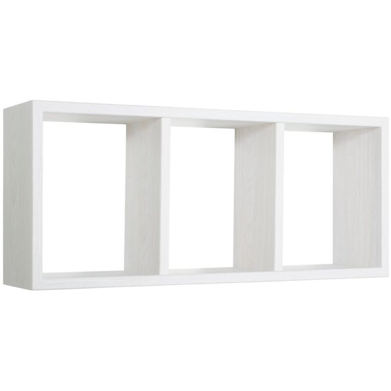 foto del prodotto mensola cubo 3 scomparti scaffale rovere sbiancato soggiorno salotto camera moderno tristano