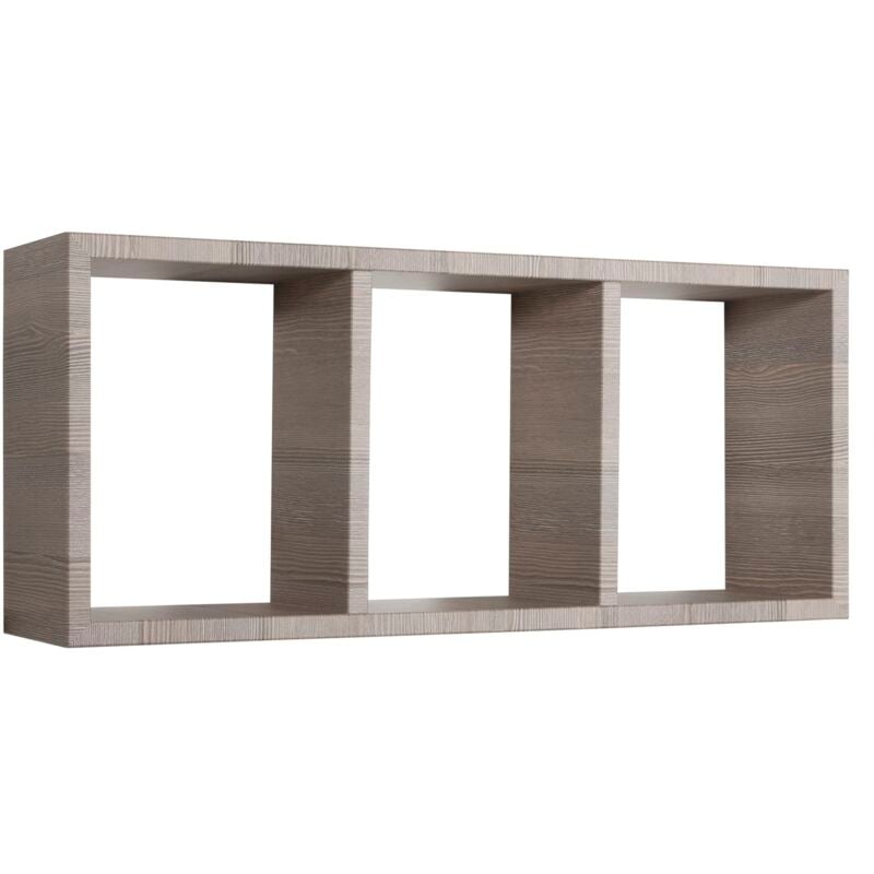 foto del prodotto mensola cubo 3 scomparti scaffale rovere soggiorno salotto camera moderno tristano