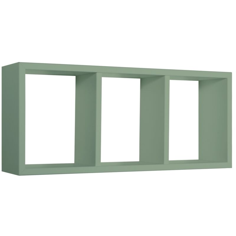 foto del prodotto mensola cubo 3 scomparti scaffale verde acqua soggiorno salotto camera moderno tristano