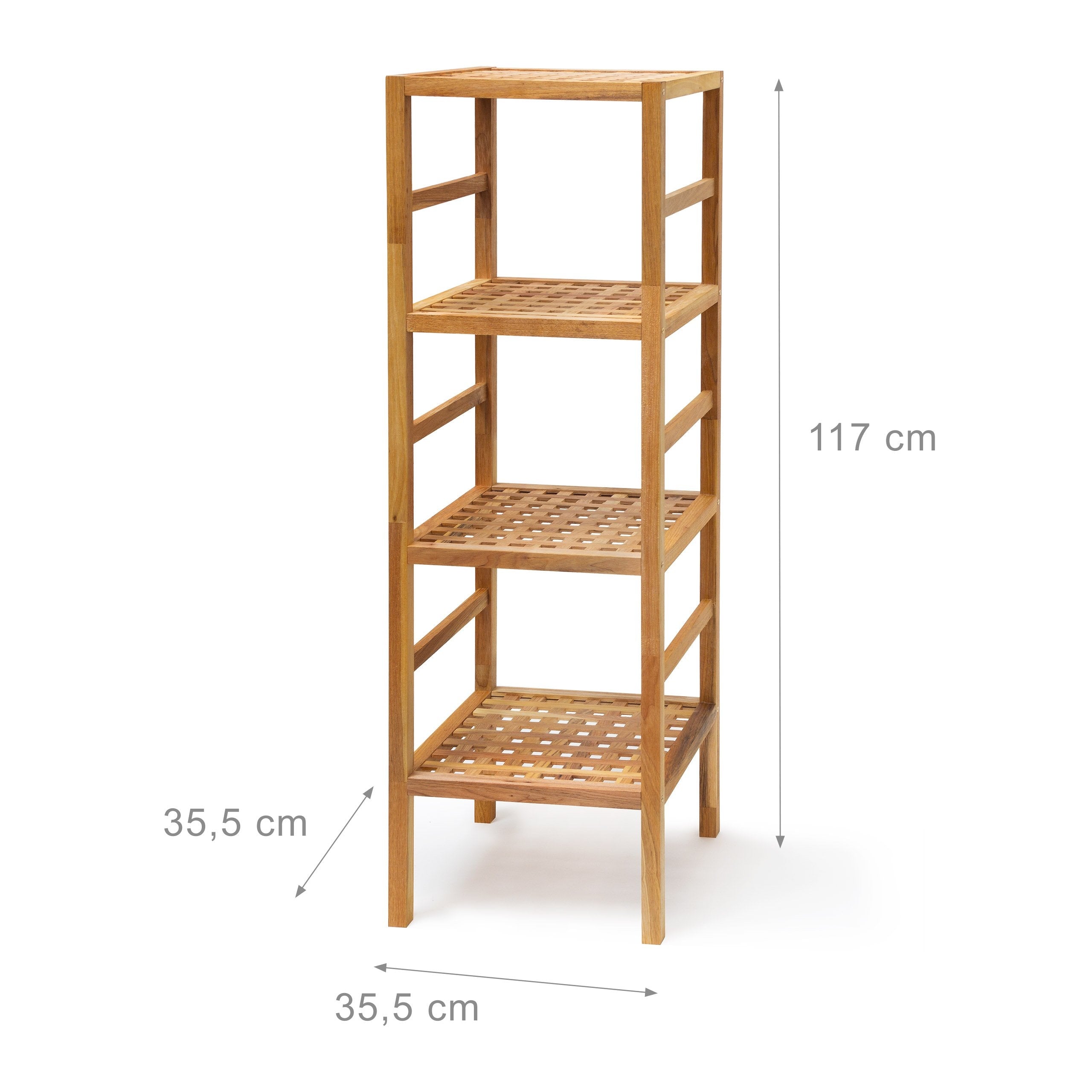 foto del prodotto mensola da bagno 117 cm in legno di noce 4 livelli ripiani 3213057 2