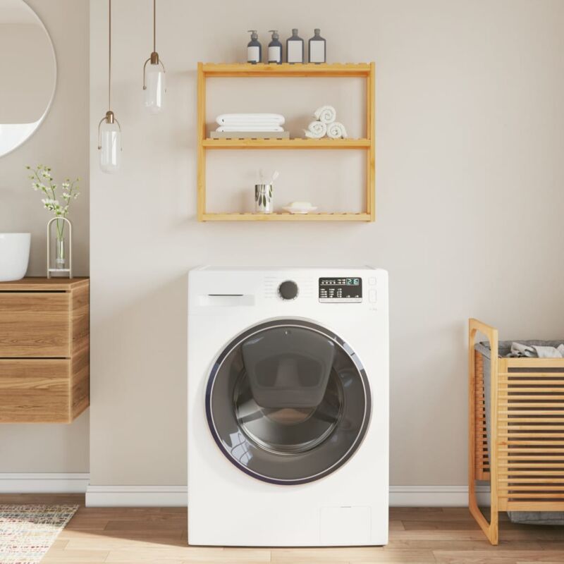 foto del prodotto mensola da bagno 3 ripiani montaggio a parete 60x15x54cm bamb vidaxl