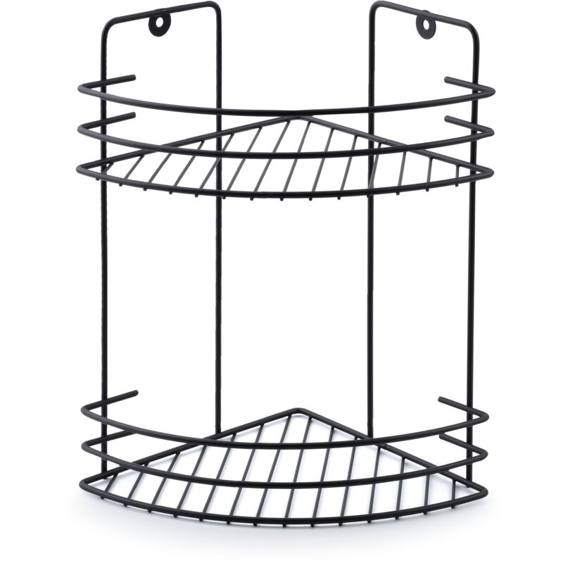 foto del prodotto mensola da bagno carl black h30x19x19cm 2 livelli, triangolare