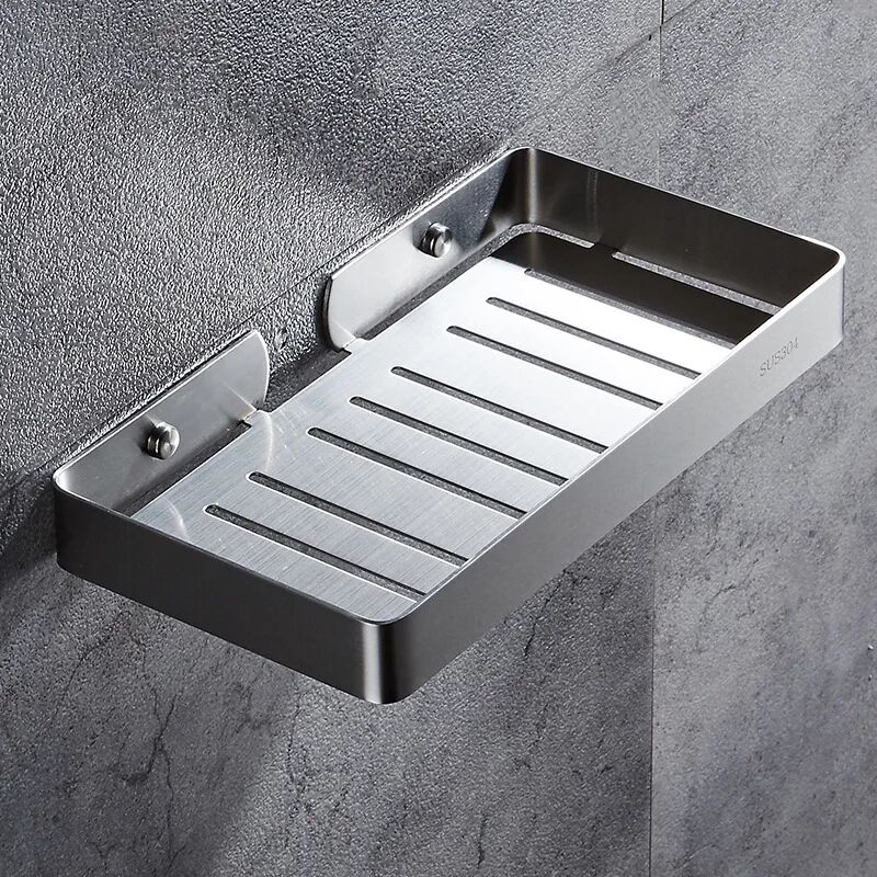 foto del prodotto mensola da bagno in acciaio inox cestello doccia mensole angolari porta shampoo da bagno portaoggetti da cucina accessori hardware argento