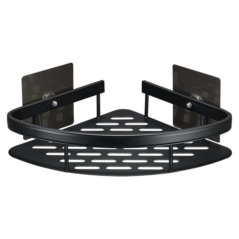 foto del prodotto mensola da bagno mensola angolare triangolare 22 x 29 x 5,5 cm, nero 1 pezzo