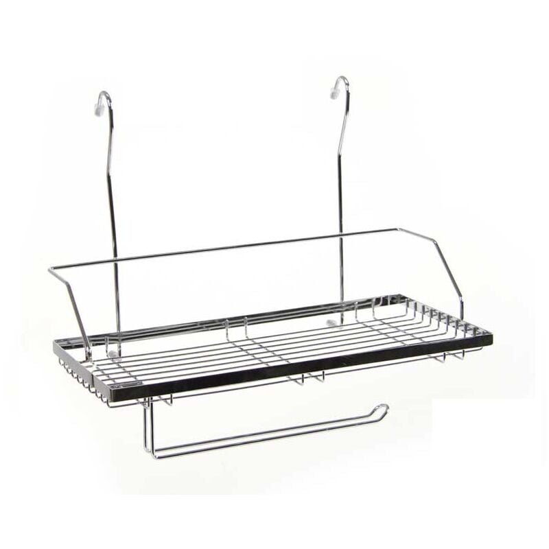 foto del prodotto mensola da cucina con portarotolo in metallo 40x21x32 cm