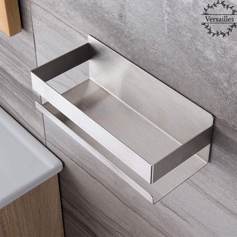 foto del prodotto mensola da doccia, mensola da parete per bagno, mensola portaoggetti in acciaio inox da 20 cm sollbry