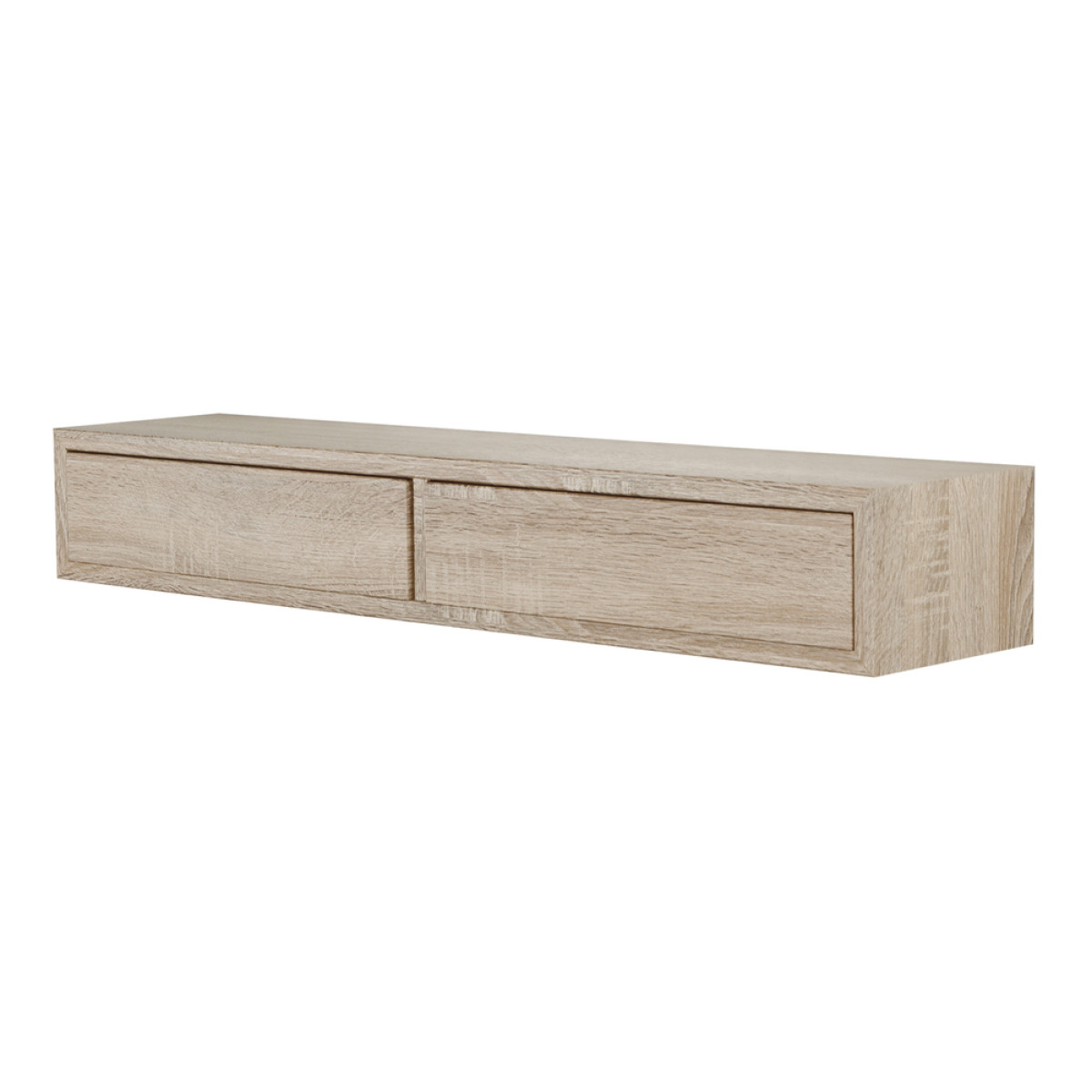 foto del prodotto mensola da muro con 2 cassetti modello domino, comodino sospeso, mensola da parete, 88.2x13.4 p20 cm. finitura rov. sagerau made in italy