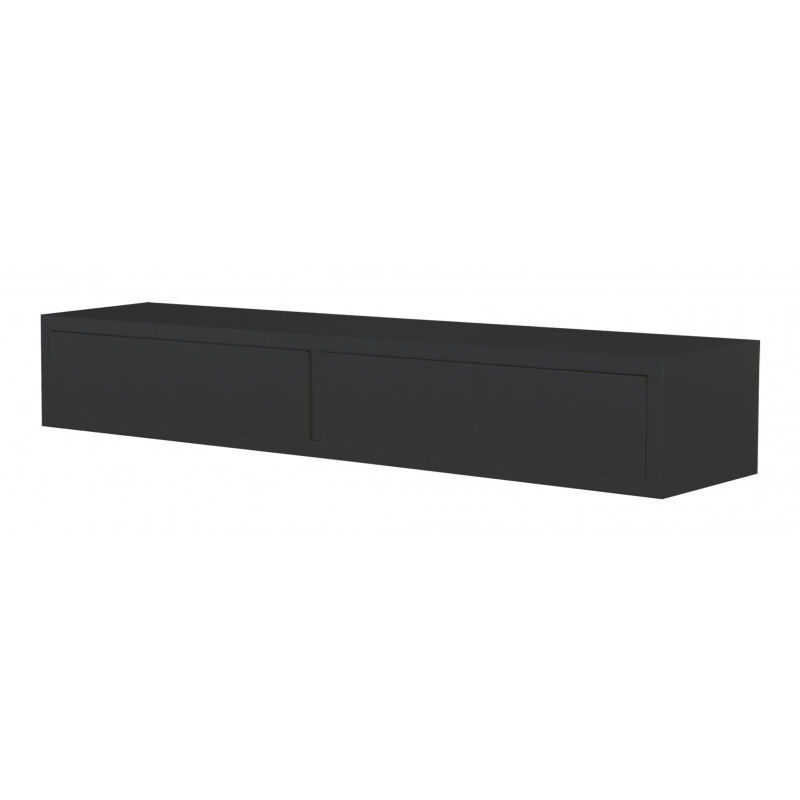 foto del prodotto mensola da muro domino con cassetto nero 88.2x13.4x20 cm sanitec