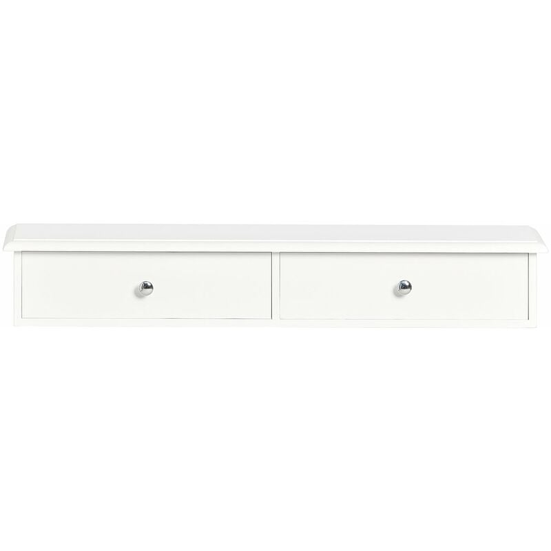 foto del prodotto mensola da muro libreria mensola con cassetto con cassetti bianco frg43 w sobuy