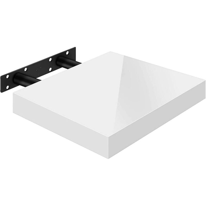 foto del prodotto mensola da muro scaffale sospeso a parete libreria piccola legno e metallo 1x 30x22.9x3.8 cm woltu