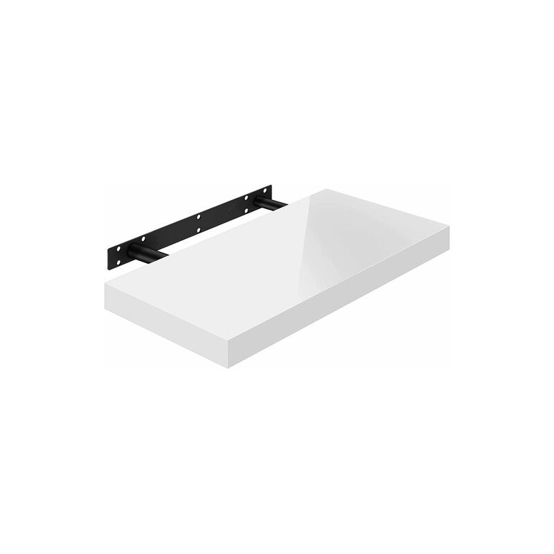 foto del prodotto mensola da muro scaffale sospeso a parete libreria piccola legno e metallo 1x 90x22.9x3.8 cm woltu