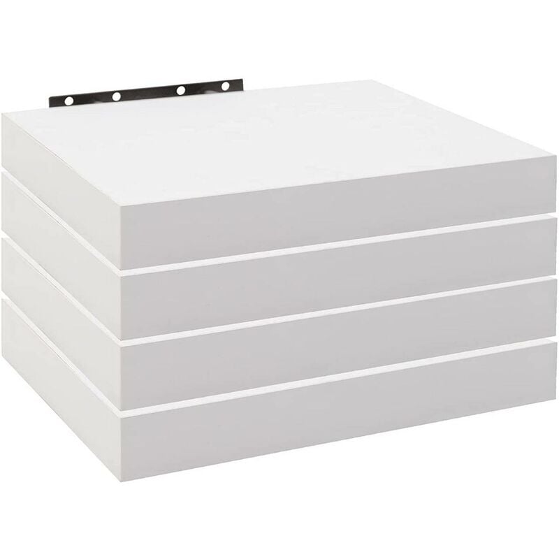foto del prodotto mensola da muro scaffale sospeso a parete libreria piccola legno e metallo 4x 25x22.9x3.8cm woltu