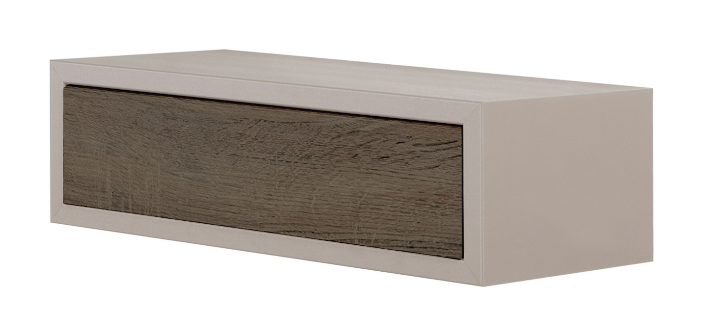 foto del prodotto mensola da parete 1 cassetto 45x13,4x20 cm in fibra di legno lego marrone e noce