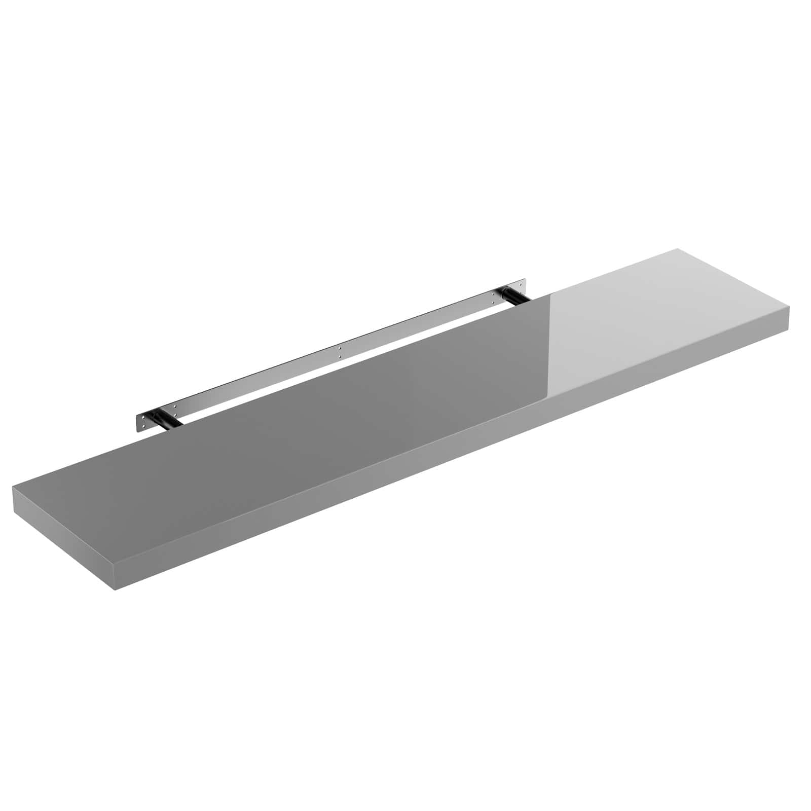 foto del prodotto mensola da parete 110cm grigio lucido con supporto