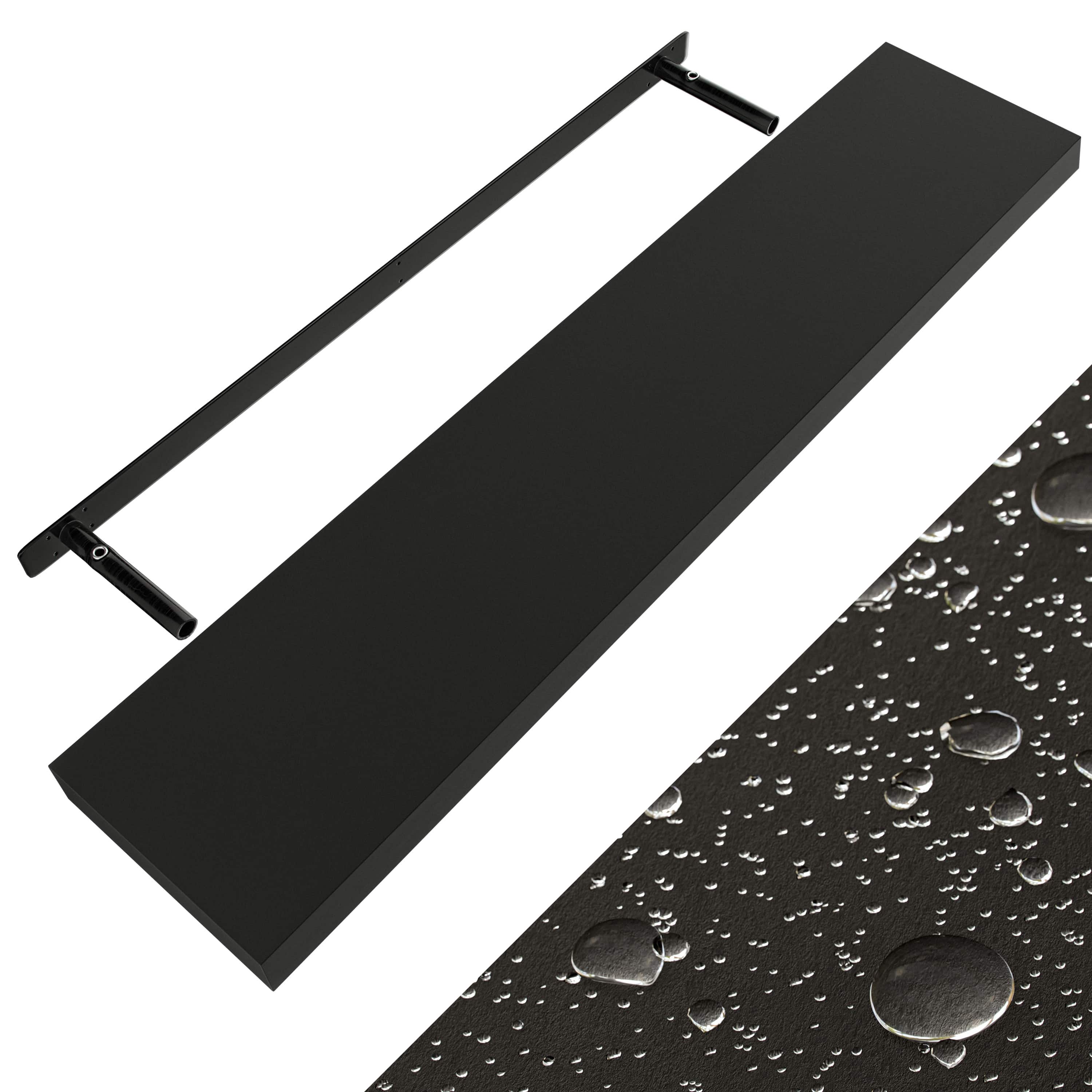 foto del prodotto mensola da parete 110cm nero con supporto