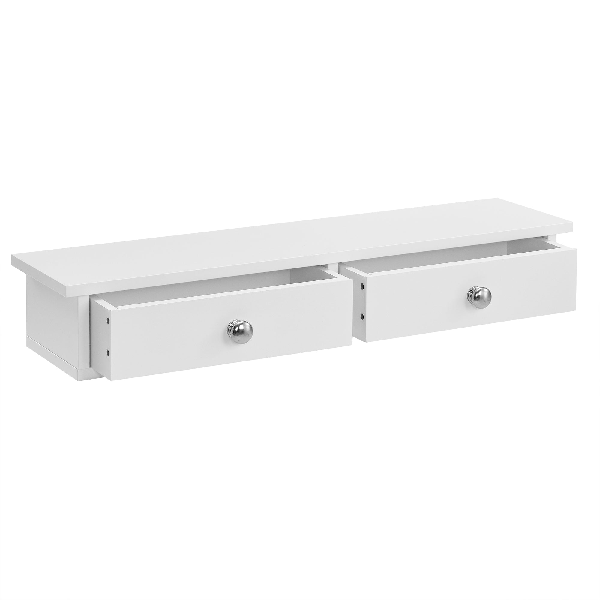 foto del prodotto mensola da parete 2 cassetti armadietto portachiavi portachiavi mdf laccato bianco 10 x 60 x 15 cm 03 0001709
