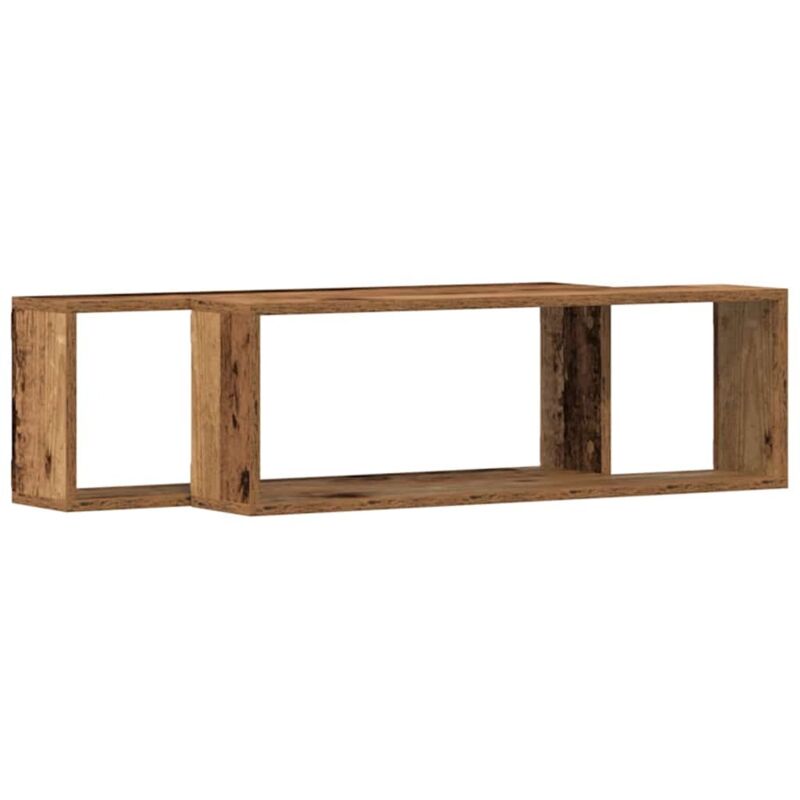 foto del prodotto mensola da parete 2 pcs legno antico 80 x 15 x 26 cm - vidaxl