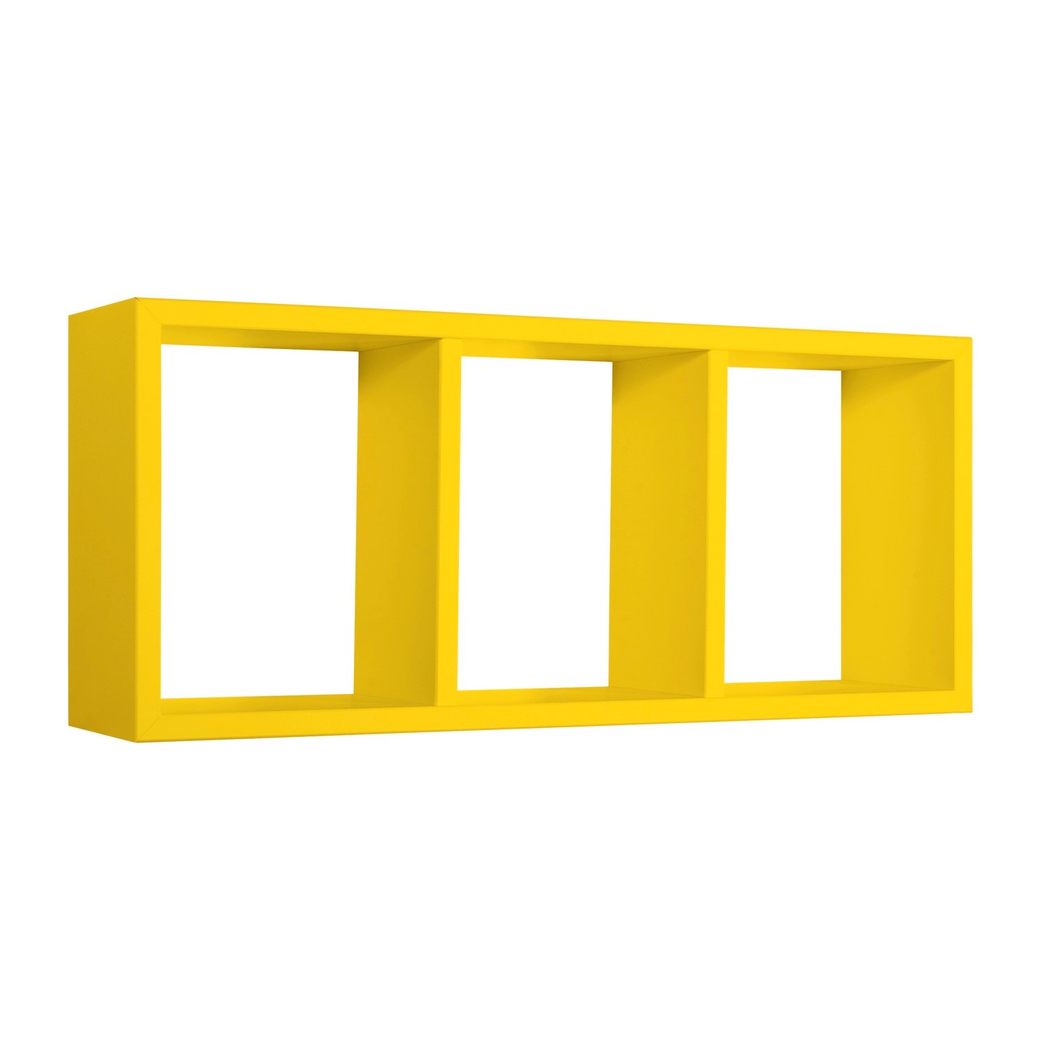 foto del prodotto mensola da parete 3 scomparti colore giallo mod. tristano