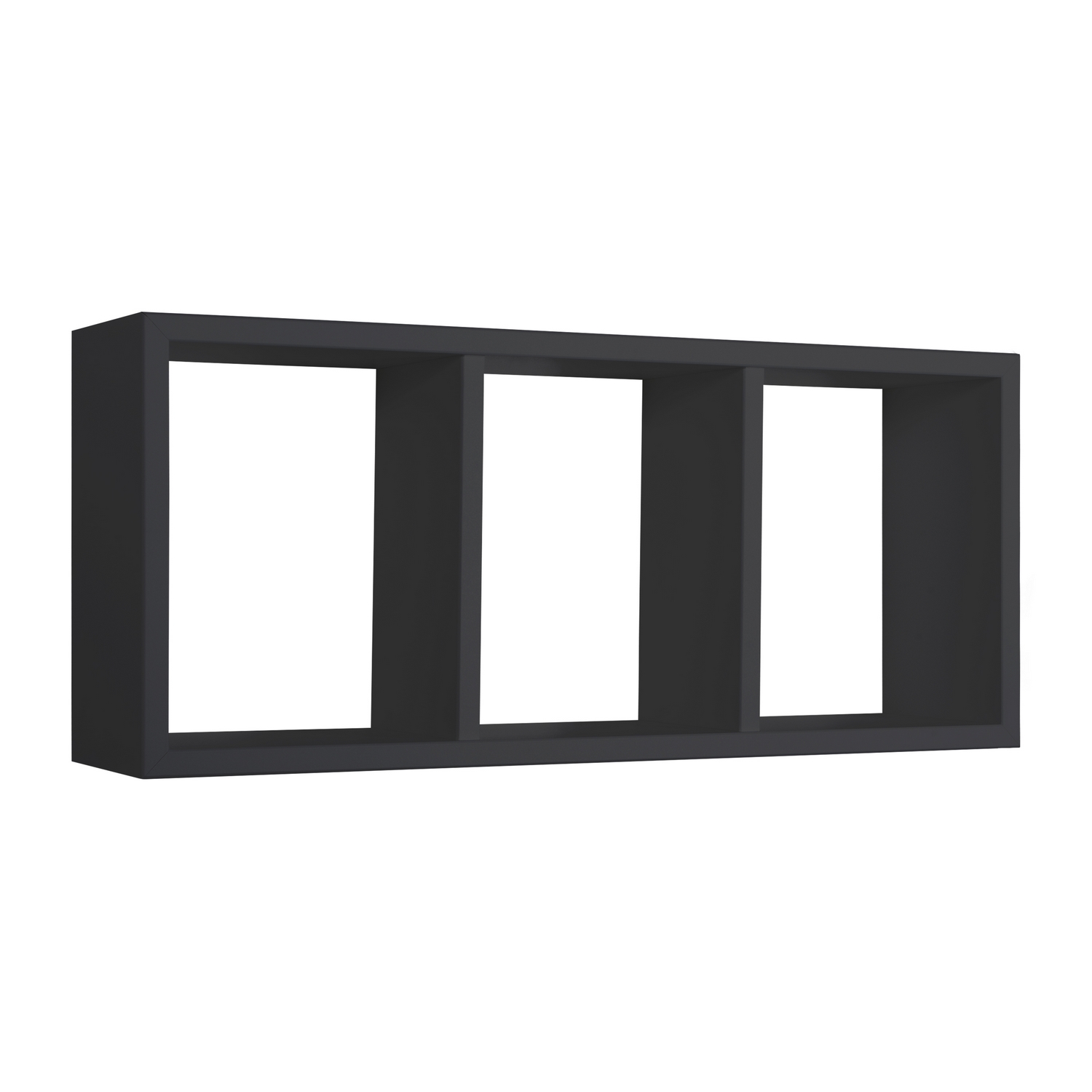foto del prodotto mensola da parete 3 scomparti colore nero mod. tristano