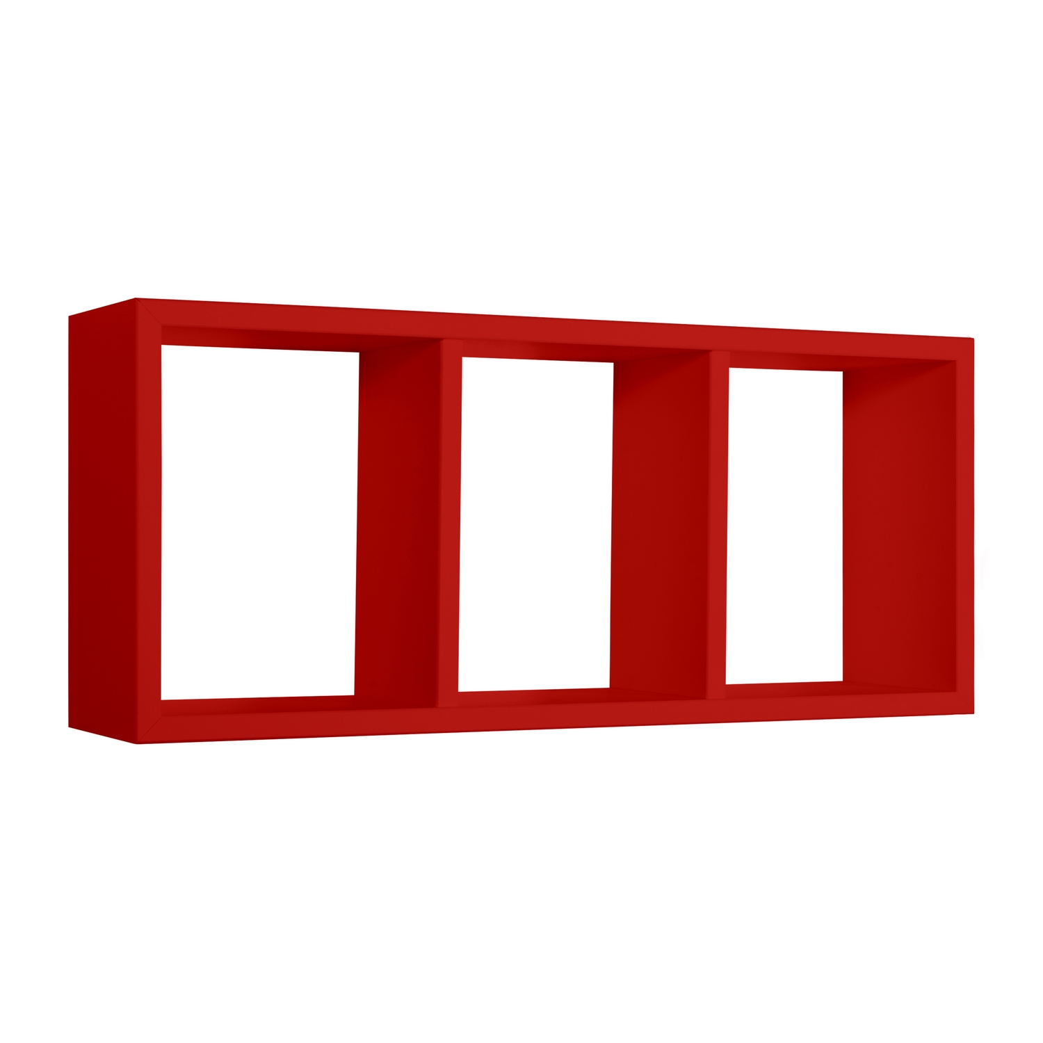 foto del prodotto mensola da parete 3 scomparti colore rosso mod. tristano